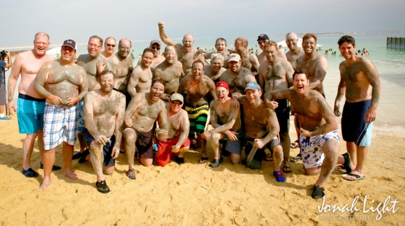  Warriors on the beach at the Dead Sea. That’s me in back. 