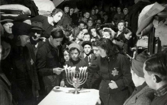  Chanukah, 1943, Westerbork, Holland. By a Jewish inmate, Rudolf Werner Breslauer, probably in early 1943. These people were later deported to death camps in Poland. From the Yad Vashem Photo Archive 